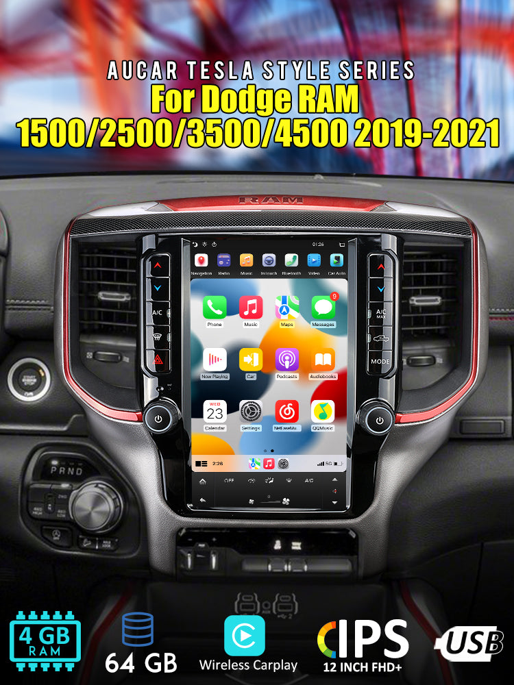 Smart Head Unit Dodge RAM 2020-2021 Large Screen Head Unit Android 11, 12.1" Inch Screen