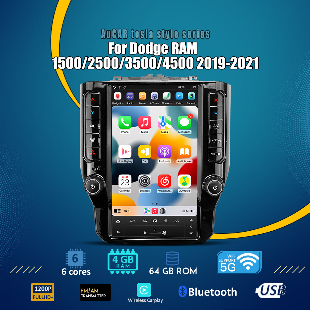 Smart Head Unit Dodge RAM 2020-2021 Large Screen Head Unit Android 11, 12.1" Inch Screen
