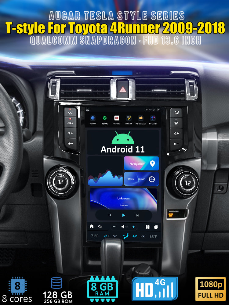Smart Head Unit Toyota 4 Runner 2009-2023 Large Screen Head Unit Android 11 13.6" Screen