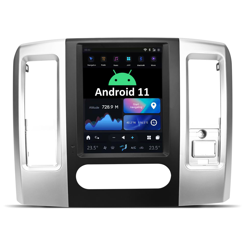 Smart Head Unit Dodge RAM 2008-2011 3 Front Seat Head Unit Android 11, 10.5" Inch Screen
