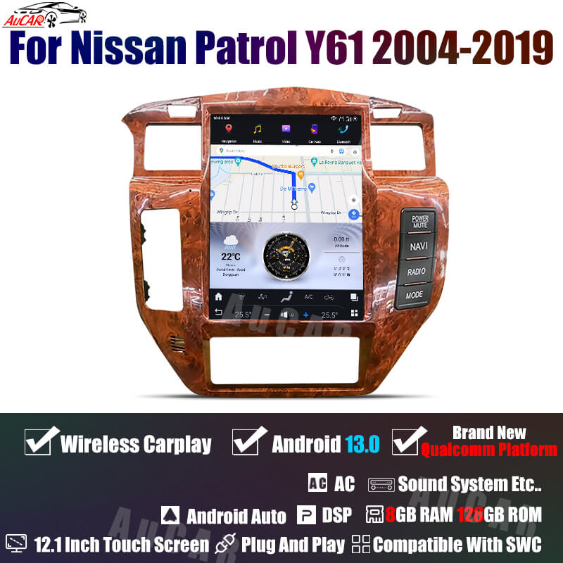 Smart Head Unit For Nissan Patrol Y61 2004-2019 12.1 Inch Screen Android 13