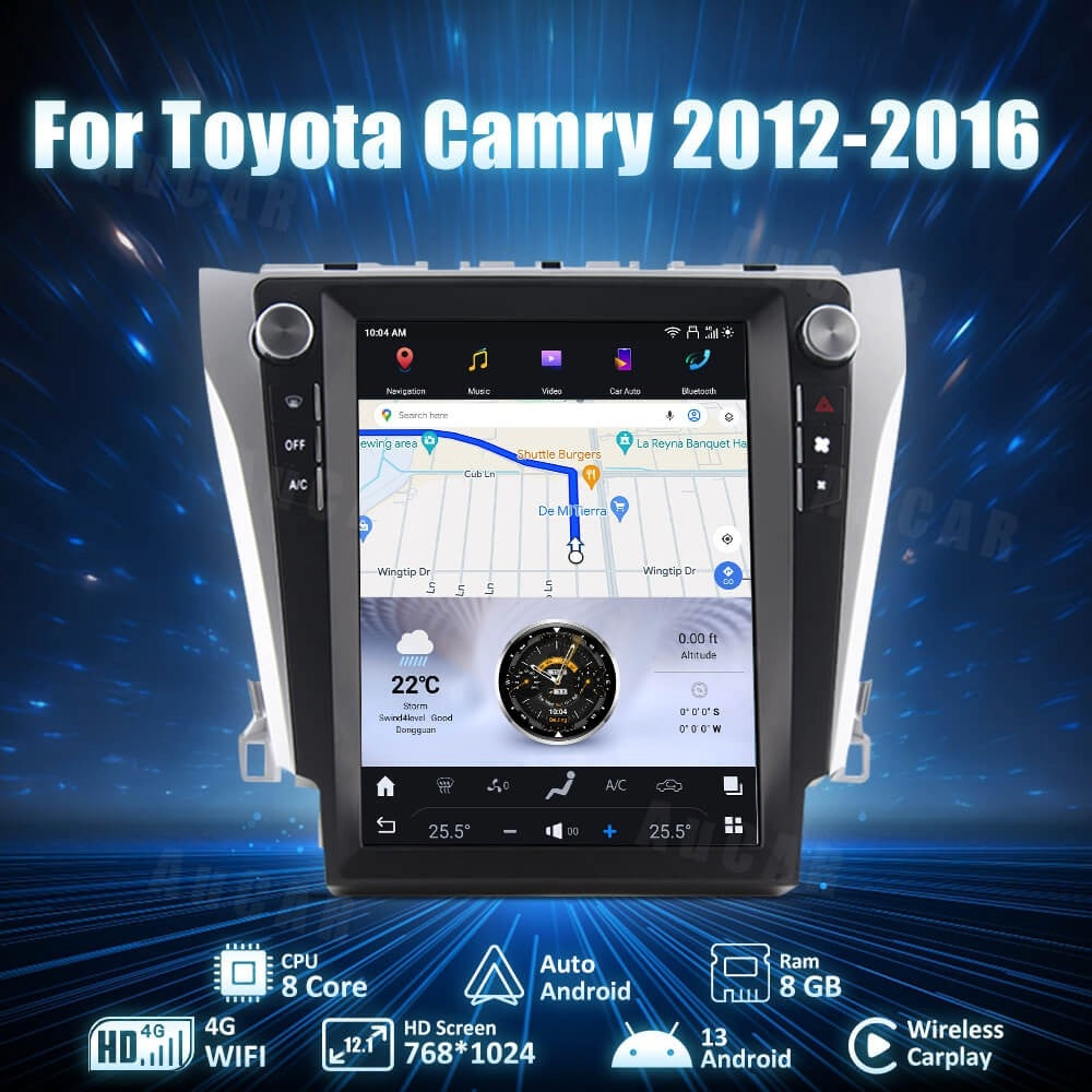 Smart Head Unit For Toyota Camry 2012-2016 12.1 Inch Screen Android 13