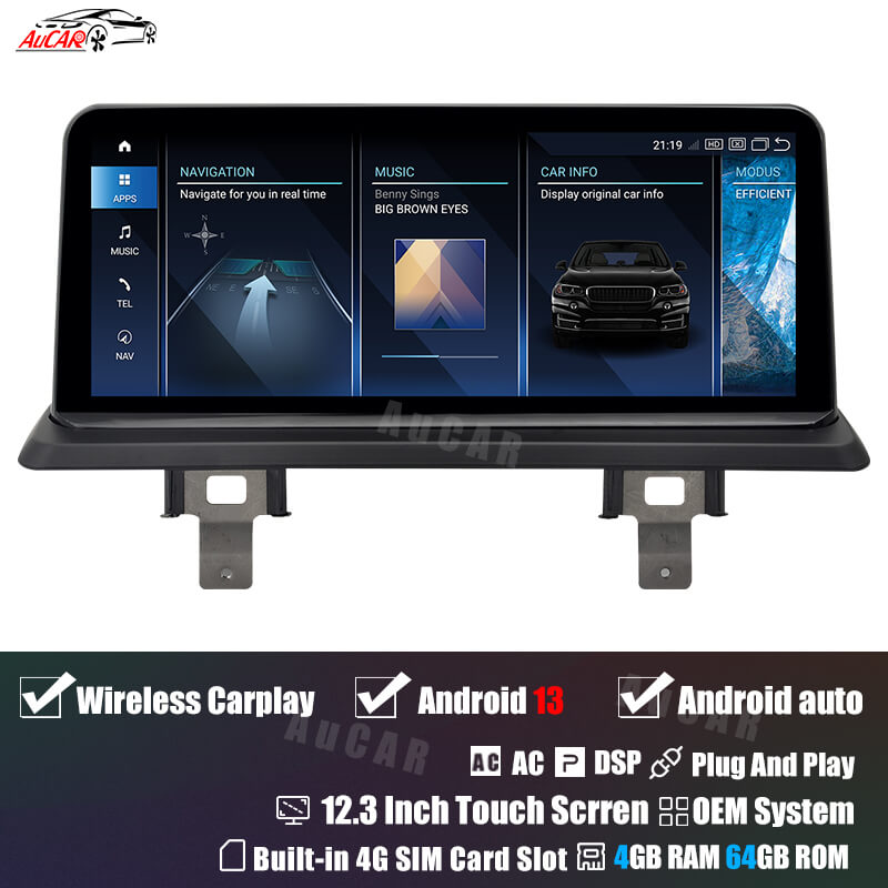 Smart Head Unit For Bmw 1 Series E81 E82 E87 E88 2004 - 2013 12.3 Inch Screen Android 13