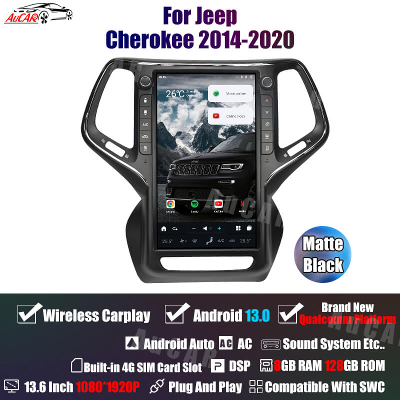 Smart Head Unit For Jeep Cherokee 2014-2020 13.6 Inch Screen Android 13