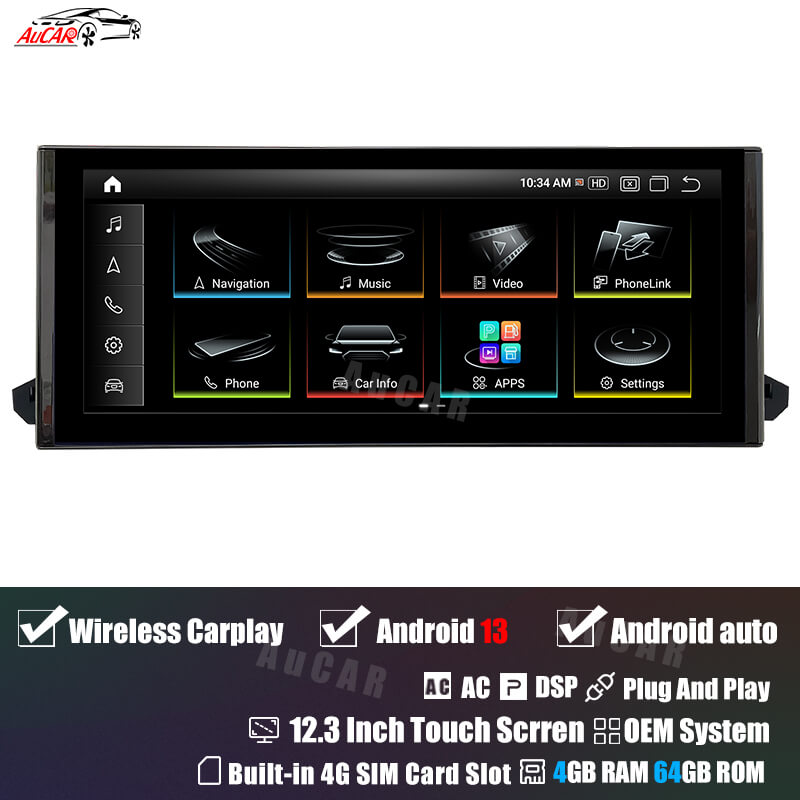 Smart Head Unit For Audi Q5L 2018-2020 12.3 Inch Screen Android 13