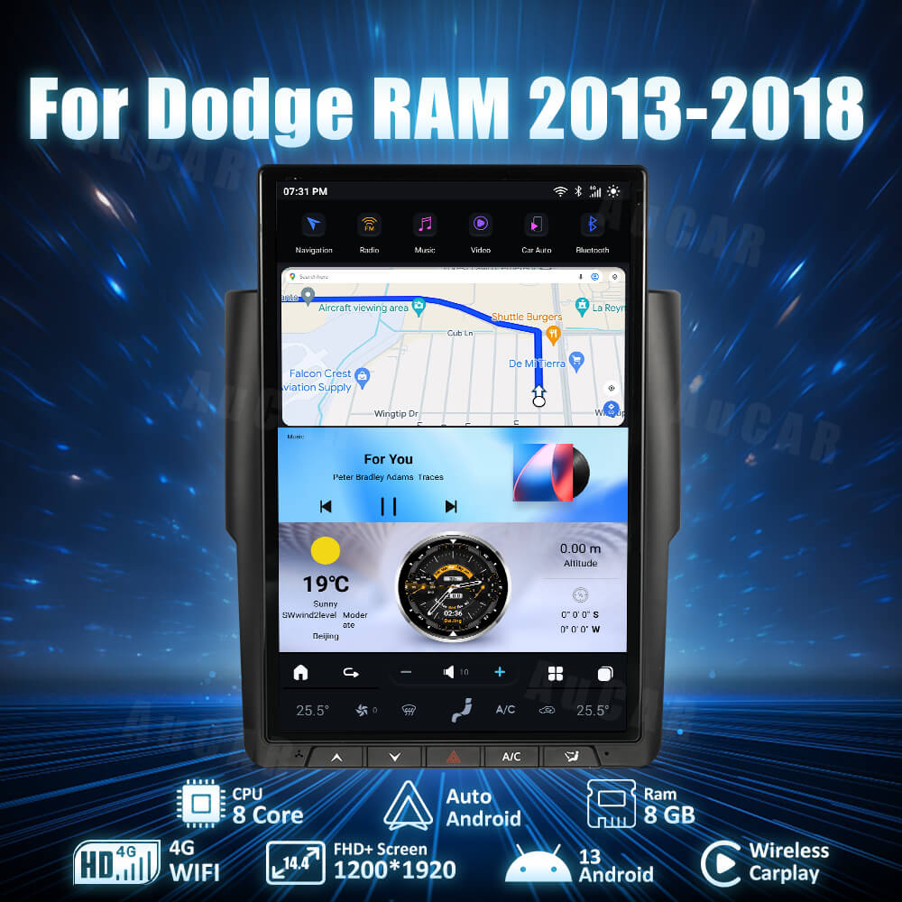 Smart Head Unit For Dodge Ram 2013-2018 2013-2018 14.4 Inch Screen Android 13