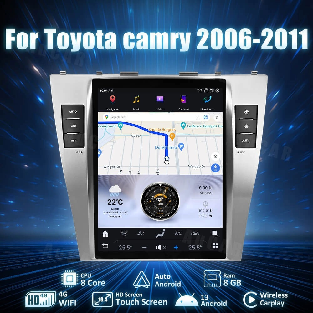 Smart Head Unit For Toyota Camry 2006-2011 10.4 Inch Screen Android 13