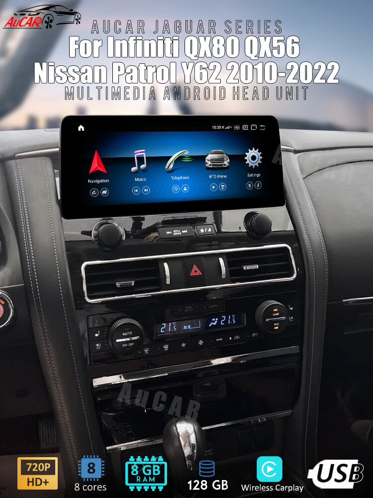 Smart Head Unit For Infiniti Qx80, QX56 Nissan Patrol Y62 2010-2022 12.3" Screen