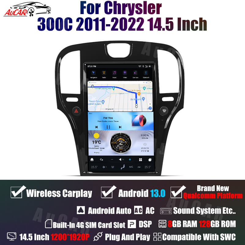 Smart Head Unit For Chrysler 300C 2011-2022 10.1 Inch Screen Android 13