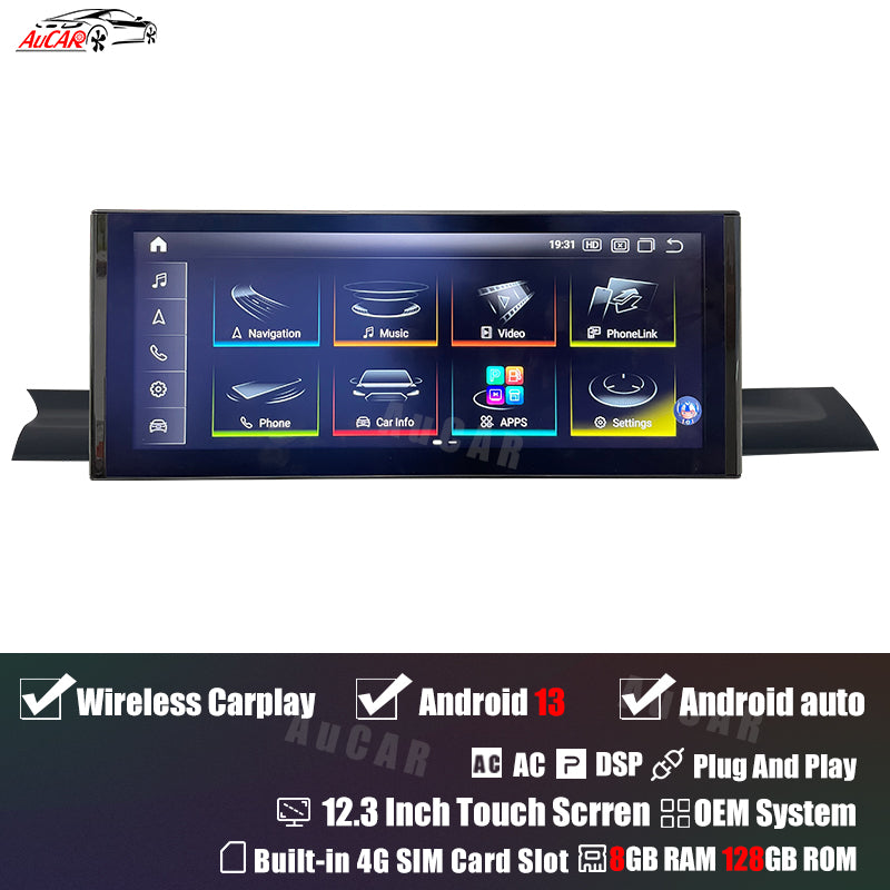 Smart Head Unit For Audi A4 A5 S4 S5 Rs4 Rs5 2017-2019 12.3 Inch Screen Android 13