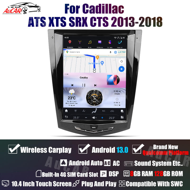 Smart Head Unit For Cadillac Ats Xts Srx Cts 2013-2018 10.4 Inch Screen Android 13