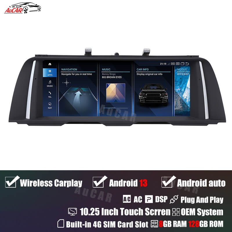 Smart Head Unit For Bmw 5 Series F10 F11 F12 2010-2017 12.3 Inch Screen Android 13