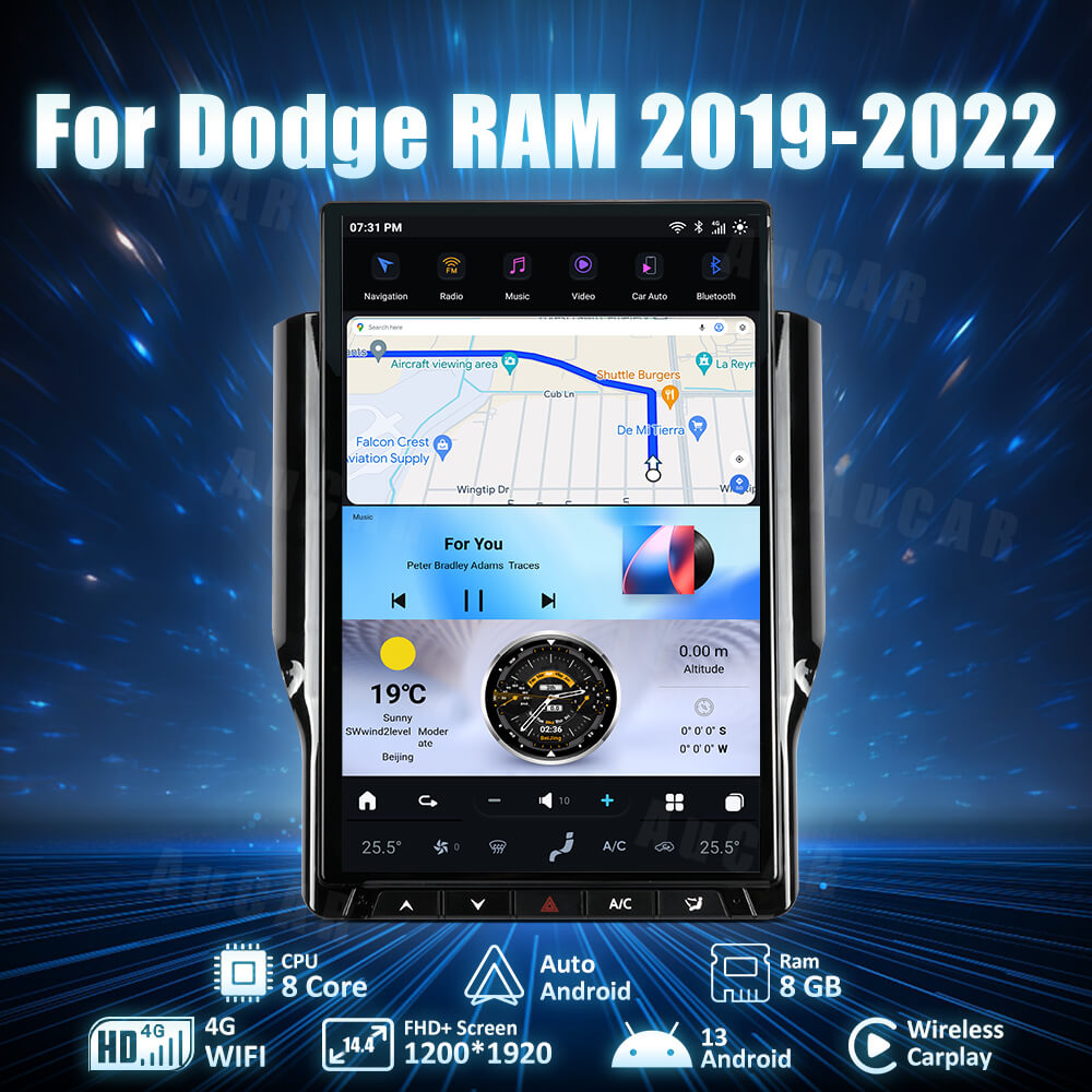 Smart Head Unit For Dodge Ram 2019-2022 14.4 Inch Screen Android 13