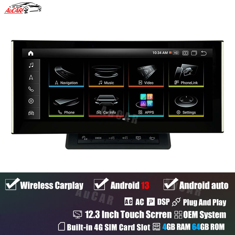 Smart Head Unit For Audi A6 2005-2011 12.3 Inch Screen Android 13