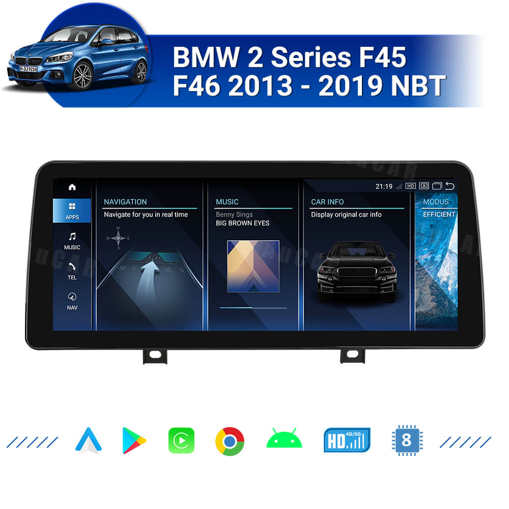 Smart Head Unit For Bmw 2 Series F45 F46 2013-2019 12.3 Inch Screen Android 13