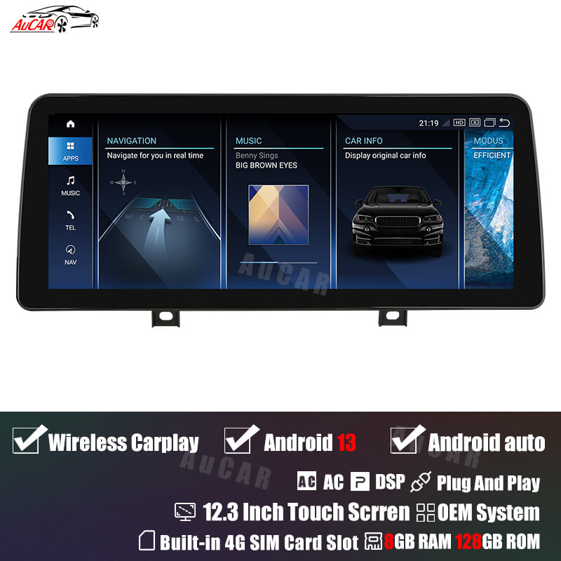 Smart Head Unit For Bmw 2 Series F45 F46 2013-2019 12.3 Inch Screen Android 13
