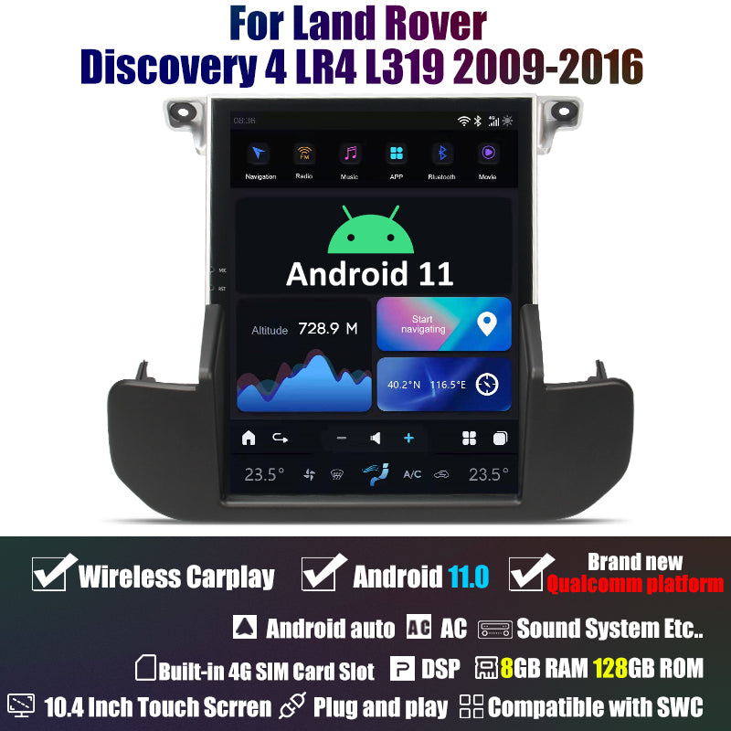 Smart Head Unit For Land Rover Discovery 4 Lr4 L319 2009-2016 10.4 Inch Screen Android 11