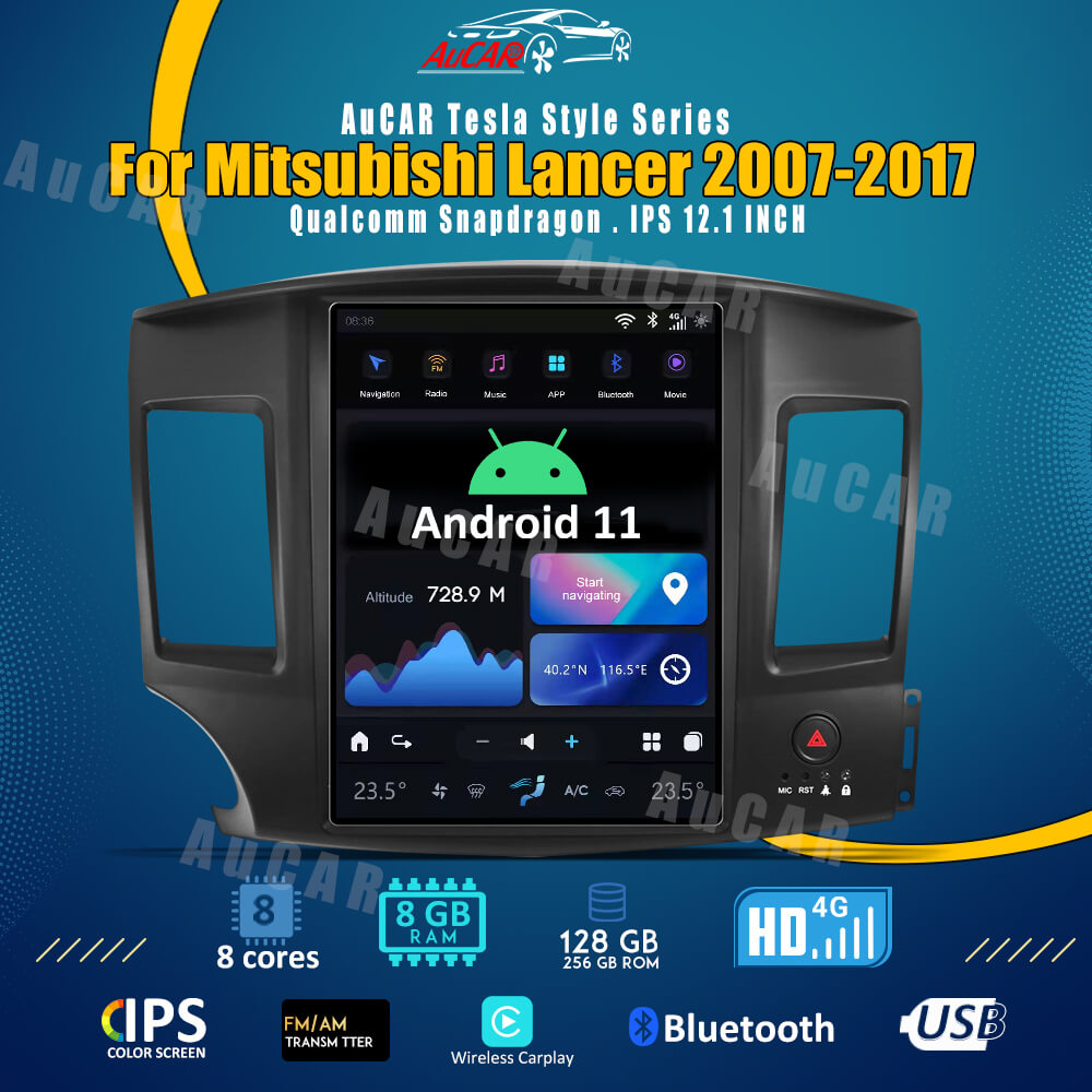 Smart Head Unit For Mitsubishi Lancer 2007-2017 12.1 Inch Screen Android 11