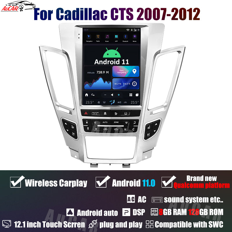 Smart Head Unit For Cadillac Cts 2007-2012 12.1 Inch Screen Android 11