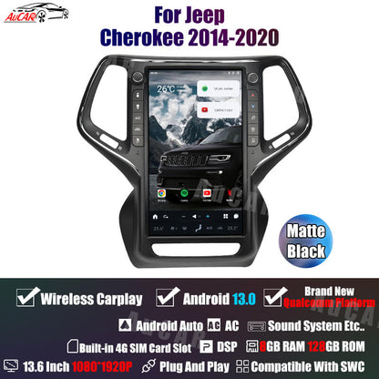 Smart Head Unit For Jeep Cherokee 2014-2020 13.6 Inch Screen Android 13