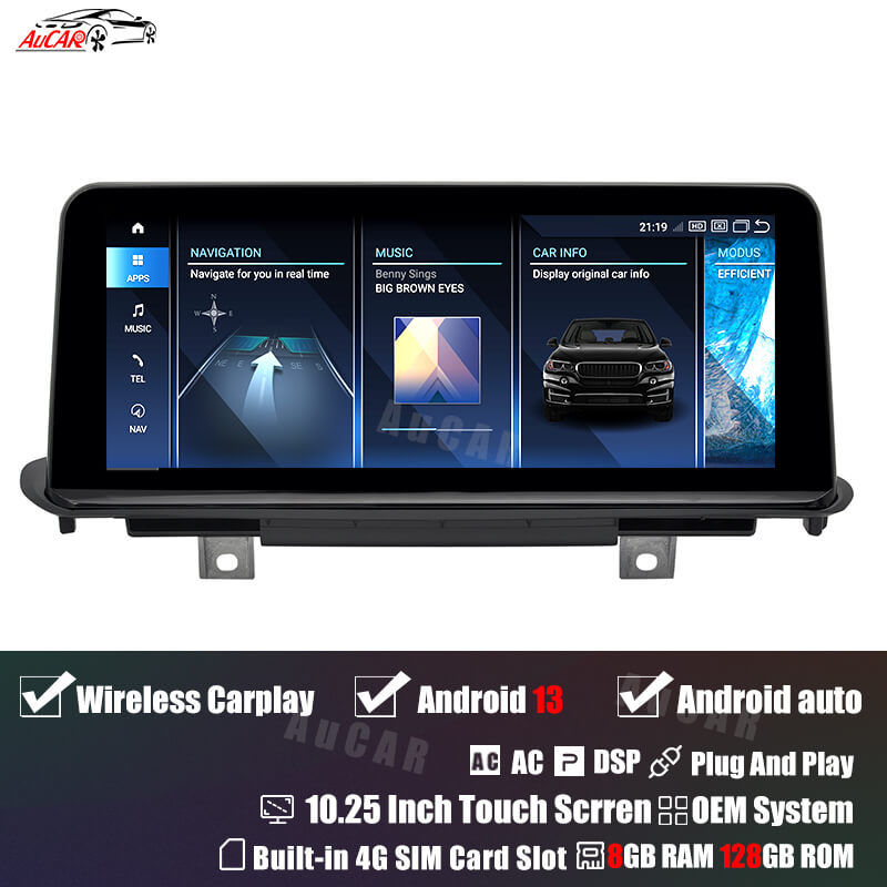 Smart Head Unit For Bmw X5 F15 2014 - 2018 10.25 / 12.3 Inch Screen Android 13
