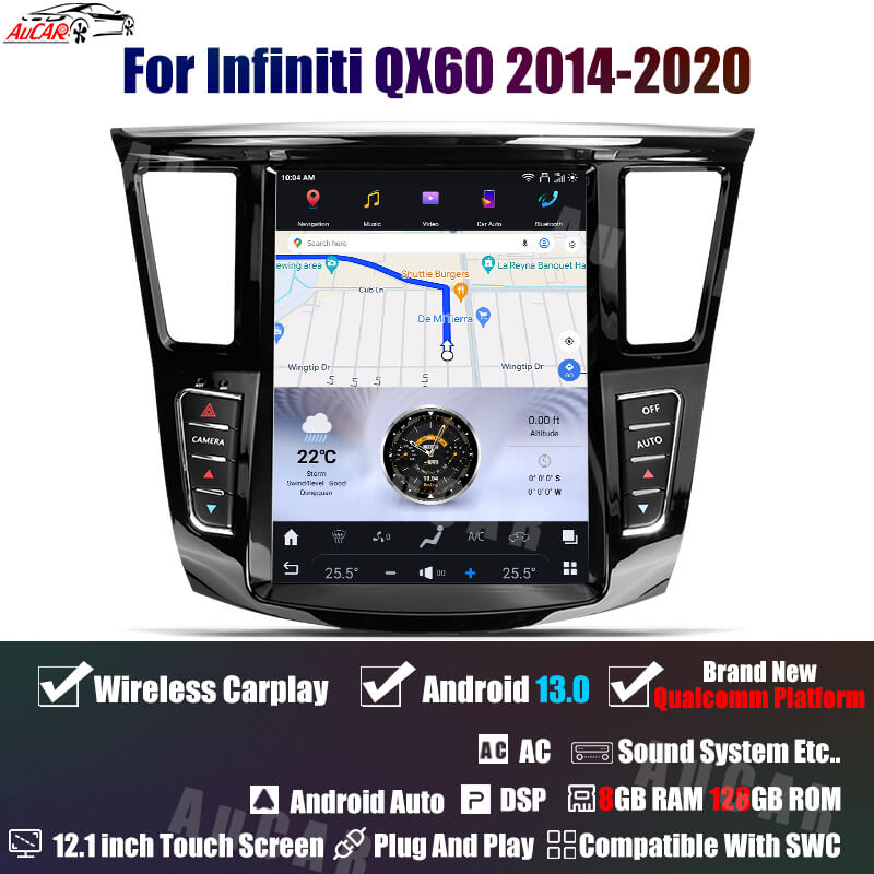 Smart Head Unit For Infiniti Qx60 2014-2020 12.1 Inch Screen Android 13