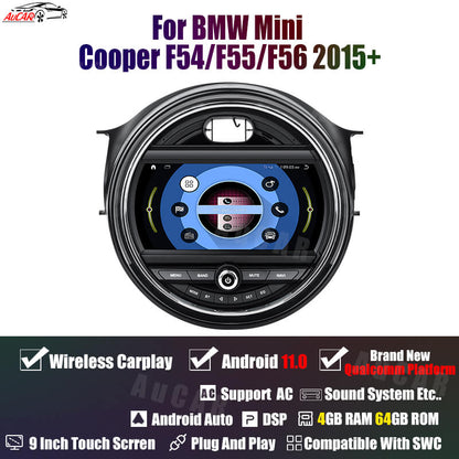 Smart Head Unit For Bmw Mini Cooper Mini Cooper F54/F55/F56 2015-2023 9 Inch Screen Android 11
