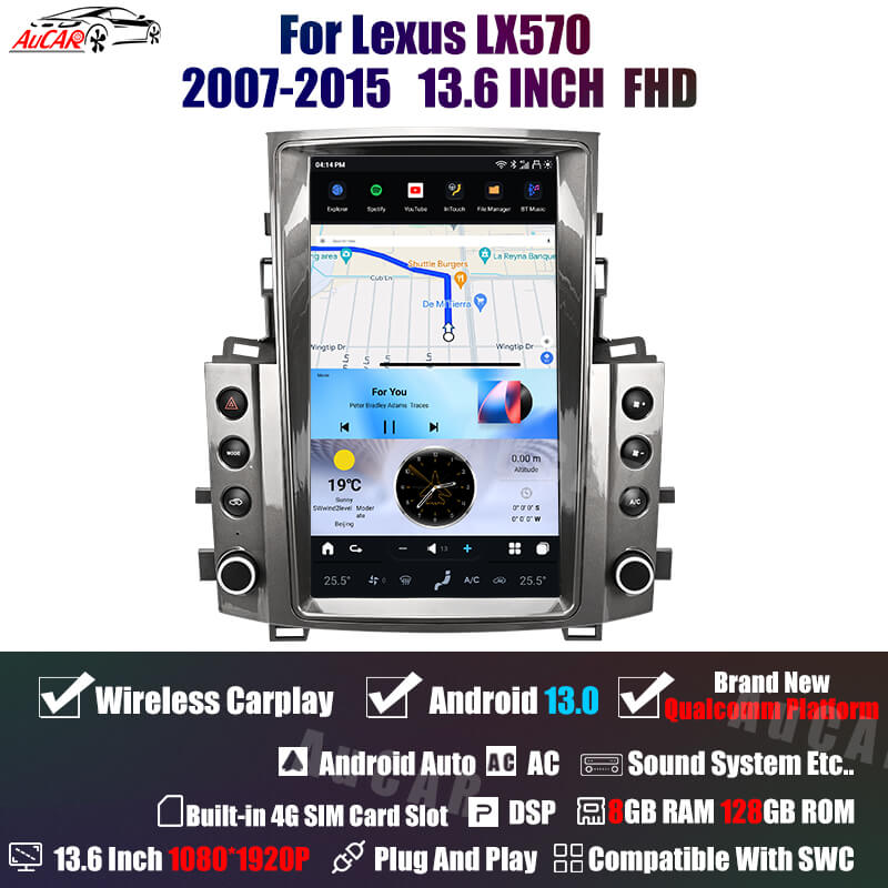 Smart Head Unit For Lexus Lx570 2007-2015 13.6 Inch Screen Android 13