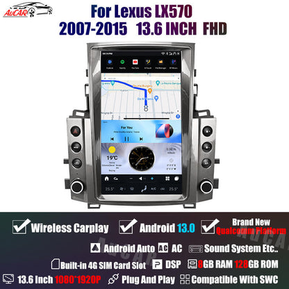 Smart Head Unit For Lexus Lx570 2007-2015 13.6 Inch Screen Android 13