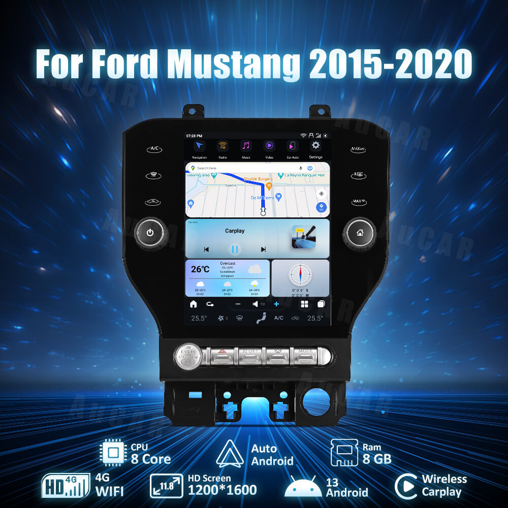 Smart Head Unit For Ford Mustang 2015-2020 11.8 Inch Screen Android 13
