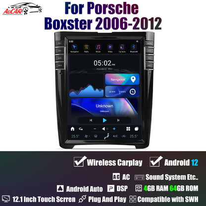 Smart Head Unit For Porsche Boxster 2006-2012 12.1 Inch Screen Android 12