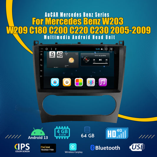 Smart Head Unit For Mercedes Benz W203 W209 C180 C200 C220 C230 2005-2009 12.3 Inch Screen Android 12