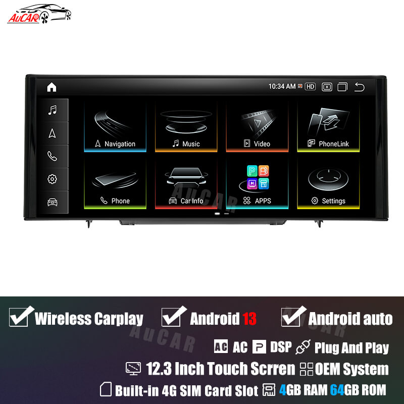 Smart Head Unit For Audi A3 S3 Rs3 2014-2020 12.3 Inch Screen Android 13