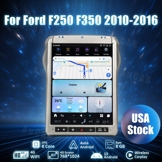 Smart Head Unit For Ford F250 F350 F450 F650 2010-2016 12.1 Inch Screen Android 13